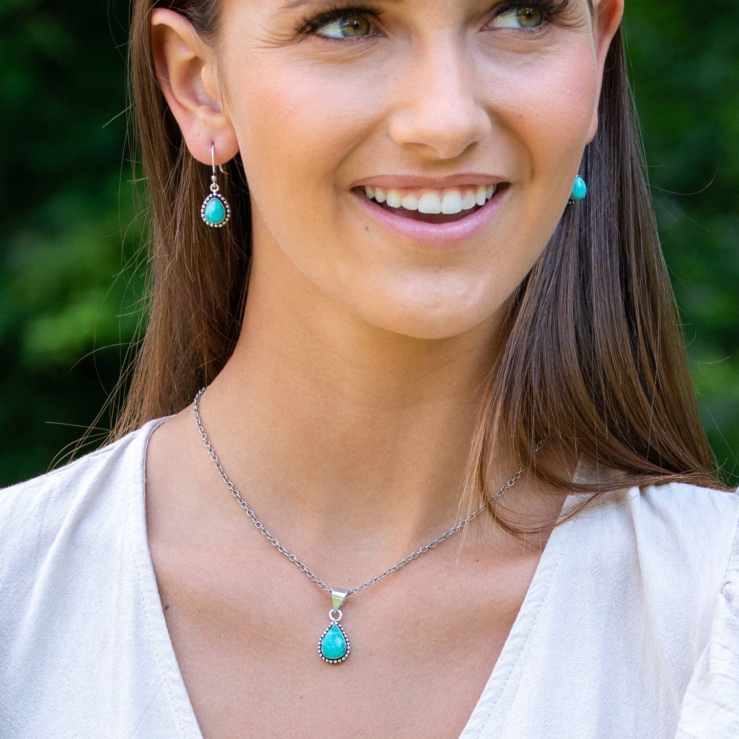 Kashi Semiprecious Small Stone Necklace - Amazonite