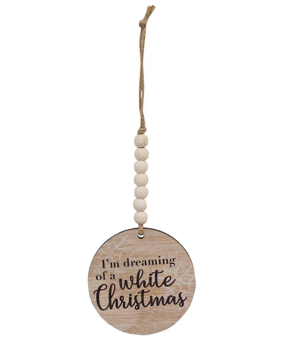 Beaded Snowflake Sayings Christmas Ornament, 3 Assorted