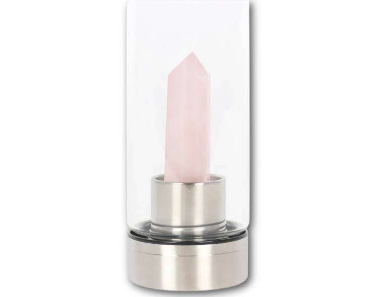 Rose Quartz Purifying Glass Water Bottle