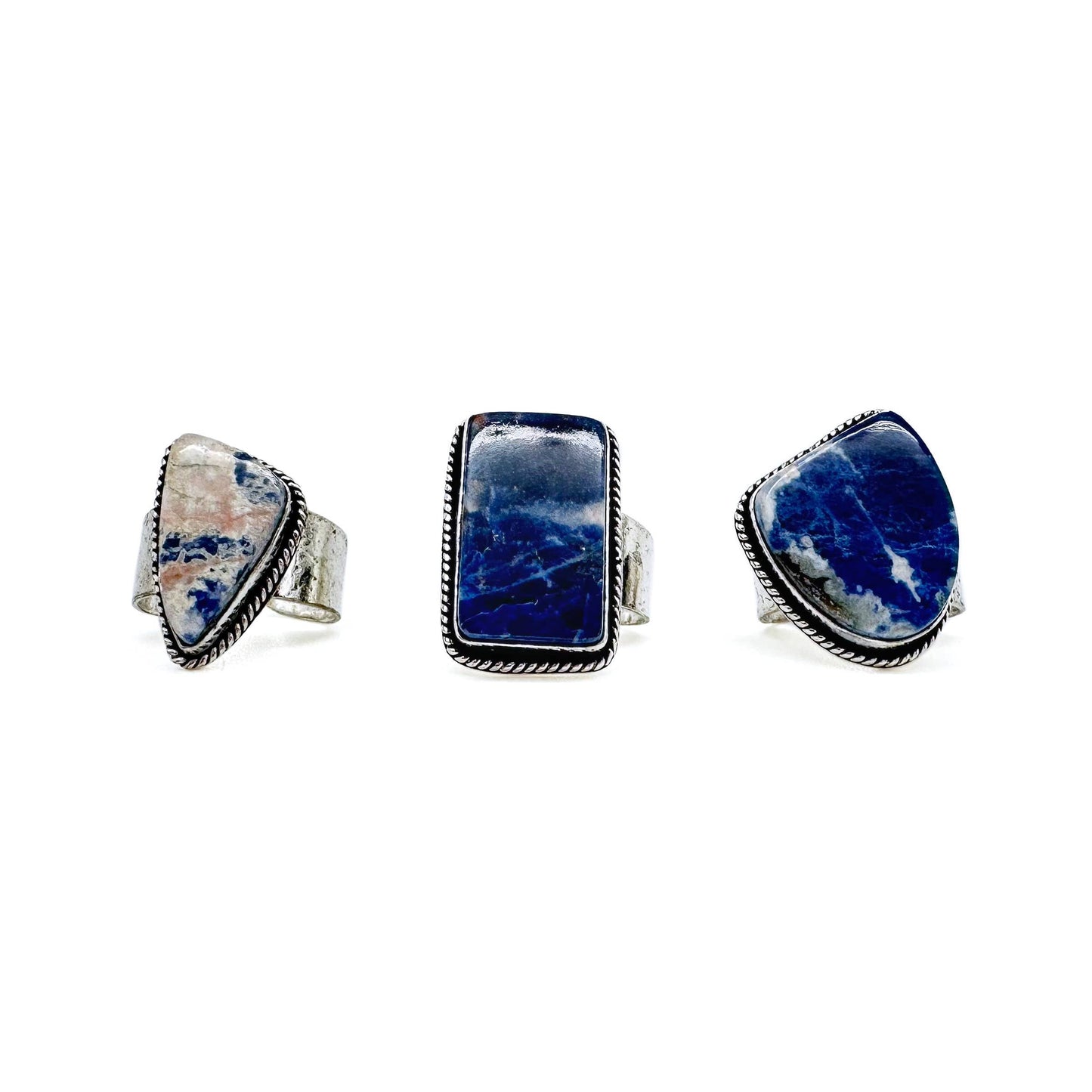 Kashi Semiprecious Large Stone Ring - Sodalite