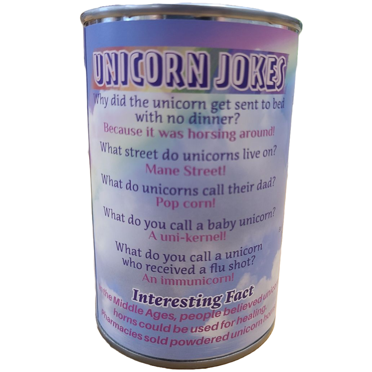 Canned Unicorn | Stuffed Animal Plush w/Fun Jokes|Starlight: Standard Lid