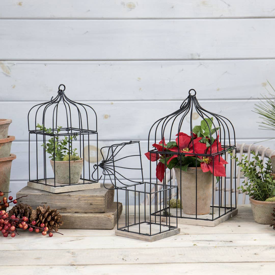 Square Metal With Wood Display