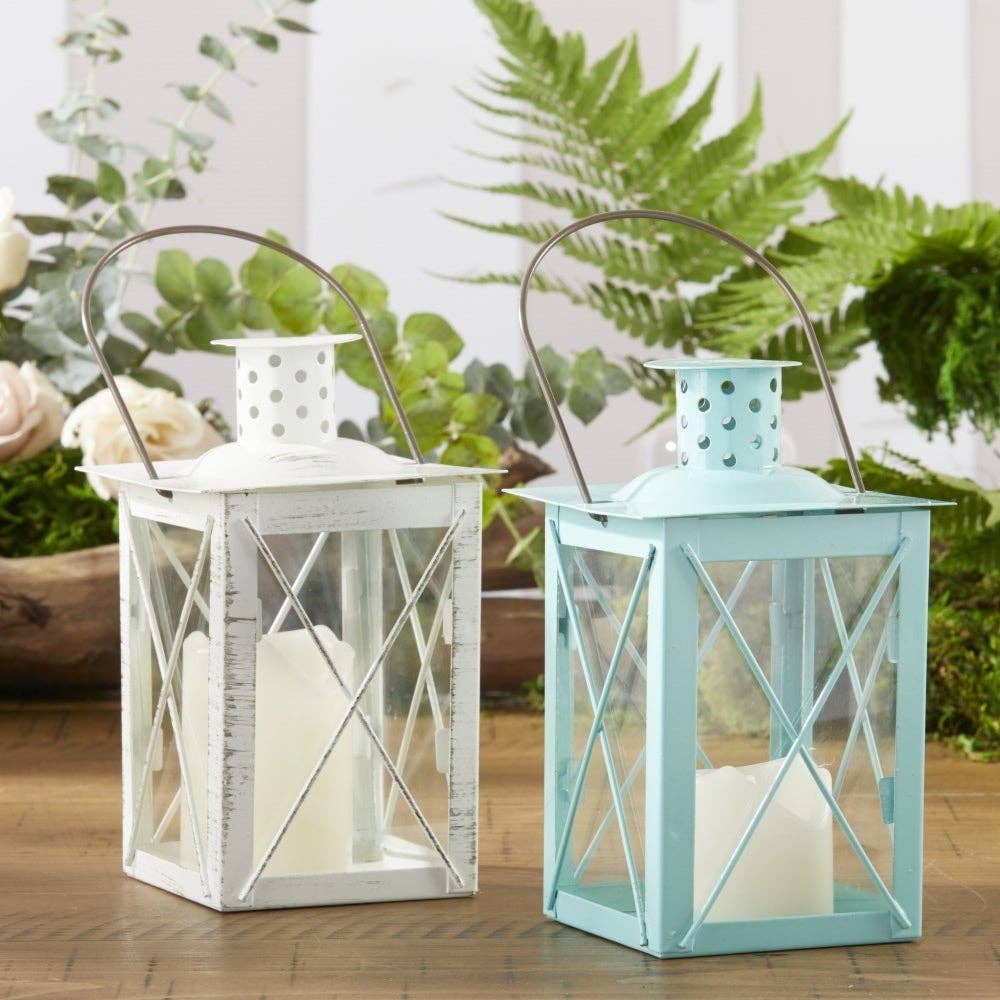 Luminous White Lantern Tea Light Holder - Medium