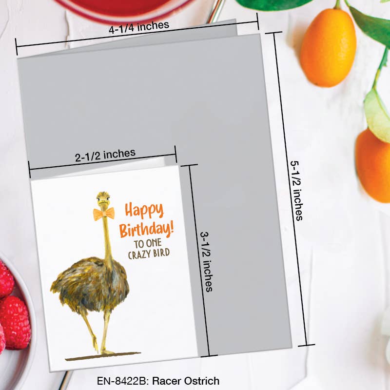 Racer Ostrich, Greeting Card (8422B): A2 Card