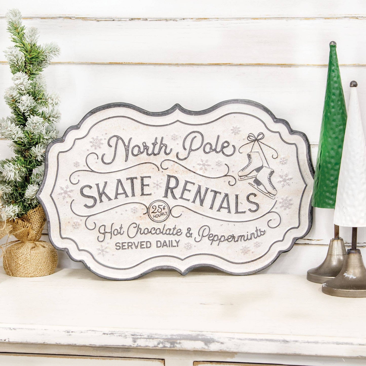 North Pole Skate Rentals Metal Sign