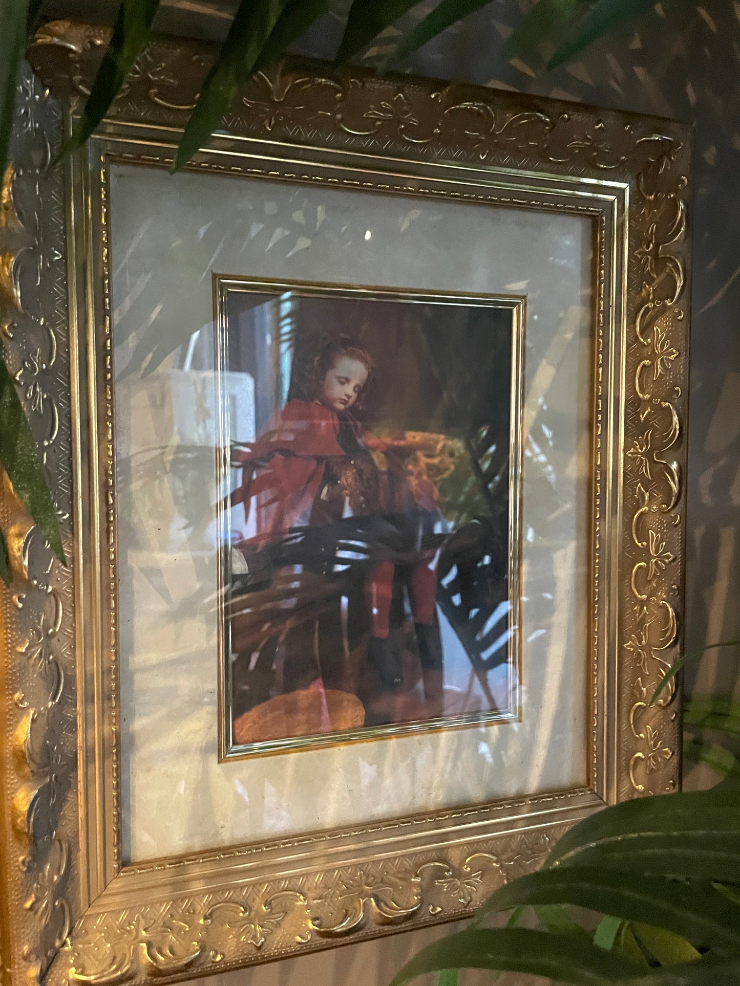 Child Sitting Picture gold Frame