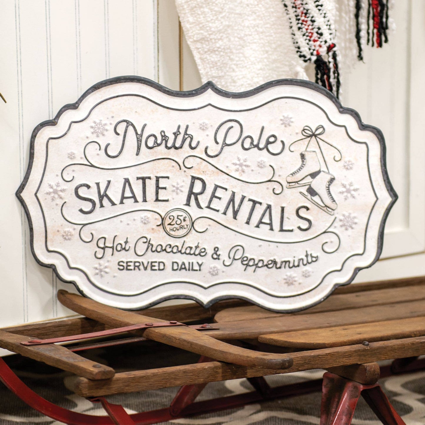 North Pole Skate Rentals Metal Sign
