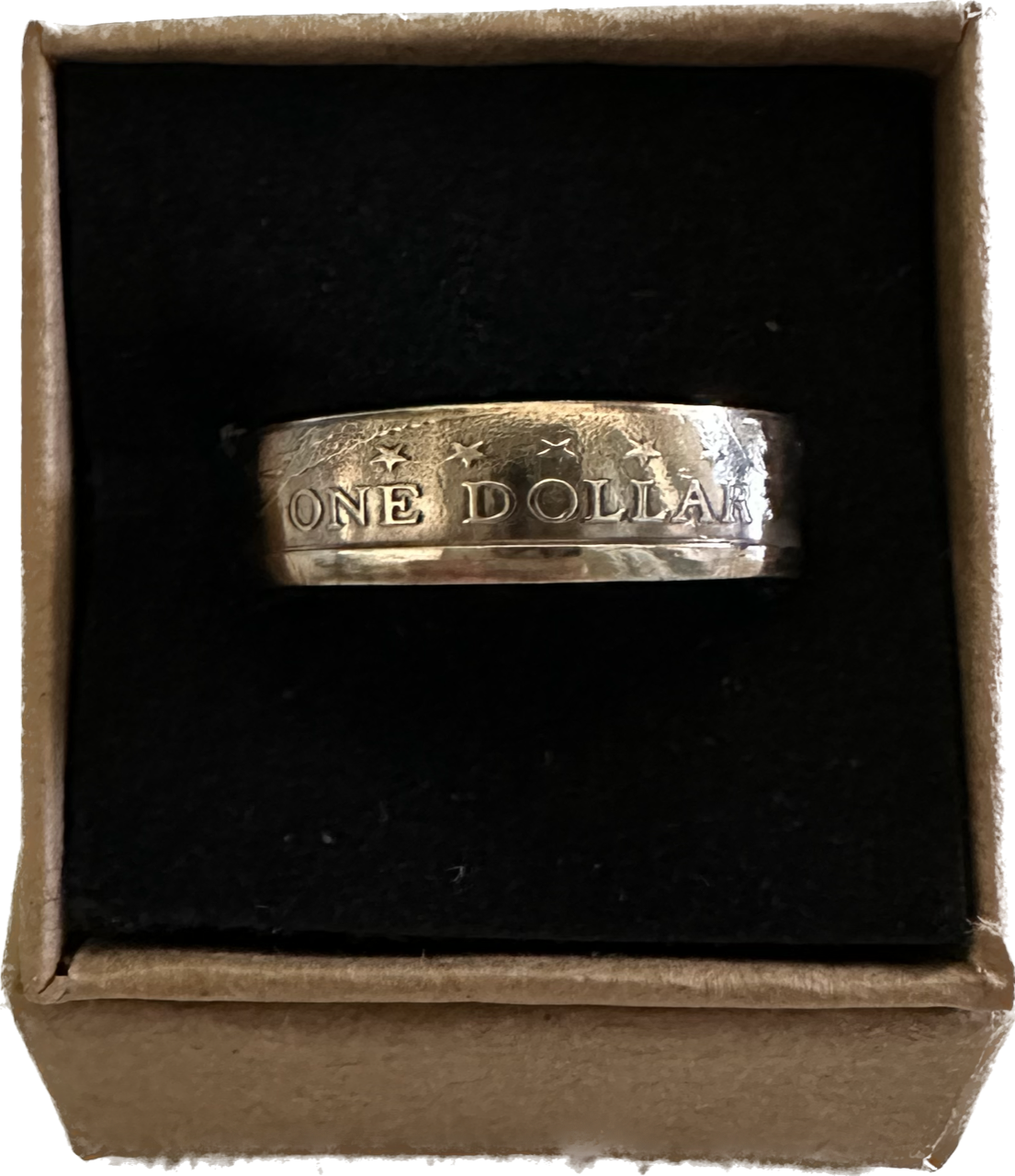 Sacagawea Dollar Coin Ring: 12 / Patina / Protective coating