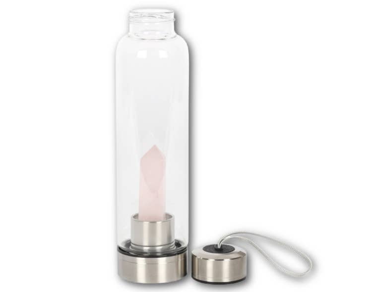 Rose Quartz Purifying Glass Water Bottle