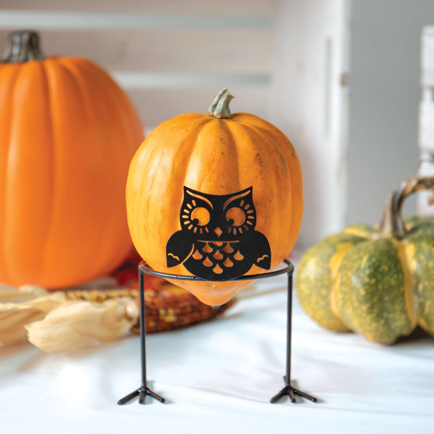 RD METAL PUMPKIN STAND-OWL