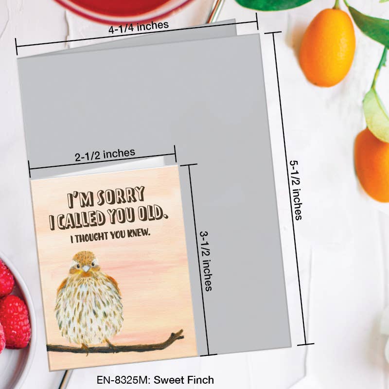 Sweet Finch, Greeting Card (8325M): A2 Card