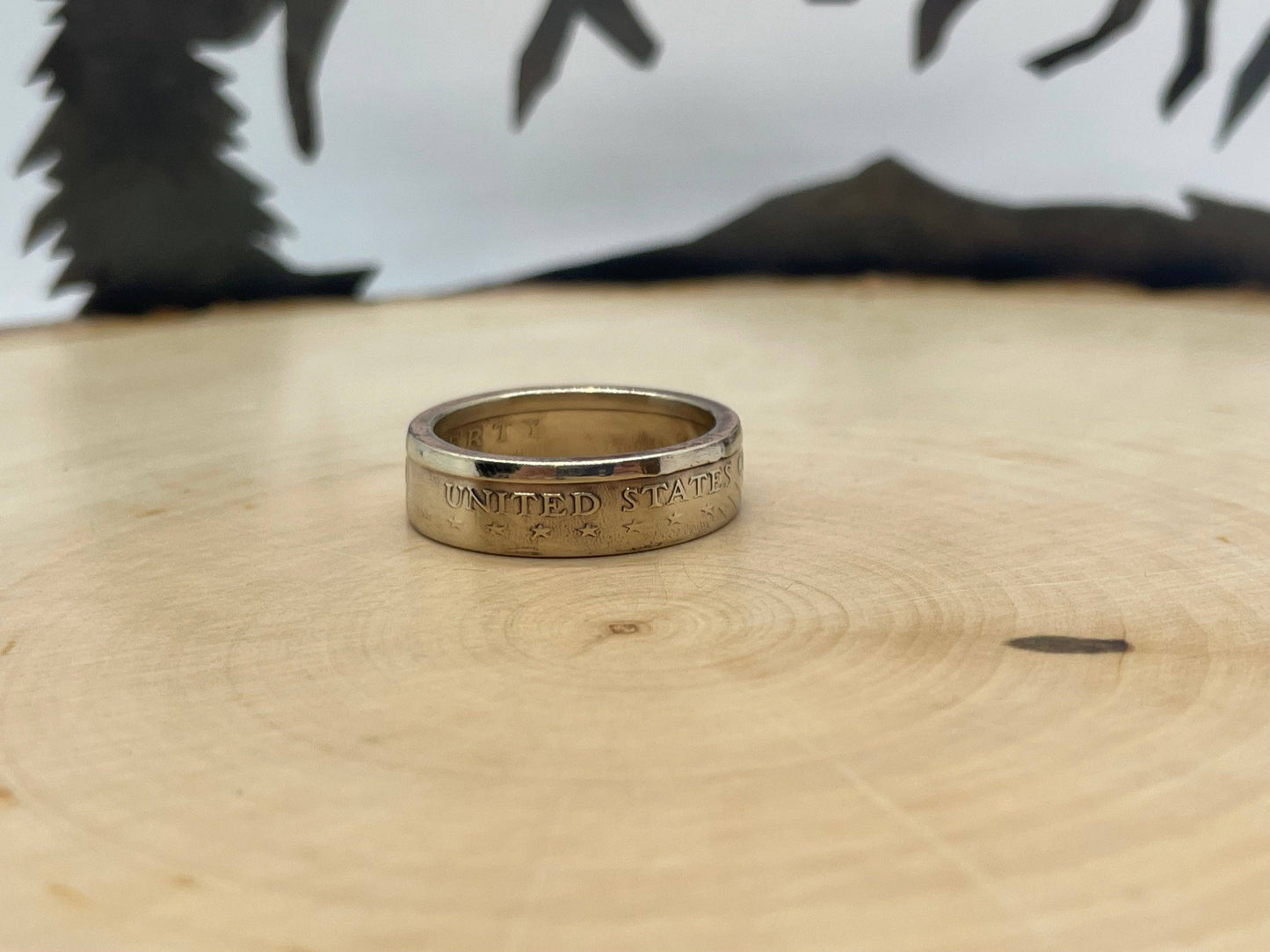 Sacagawea Dollar Coin Ring: 12 / Patina / Protective coating