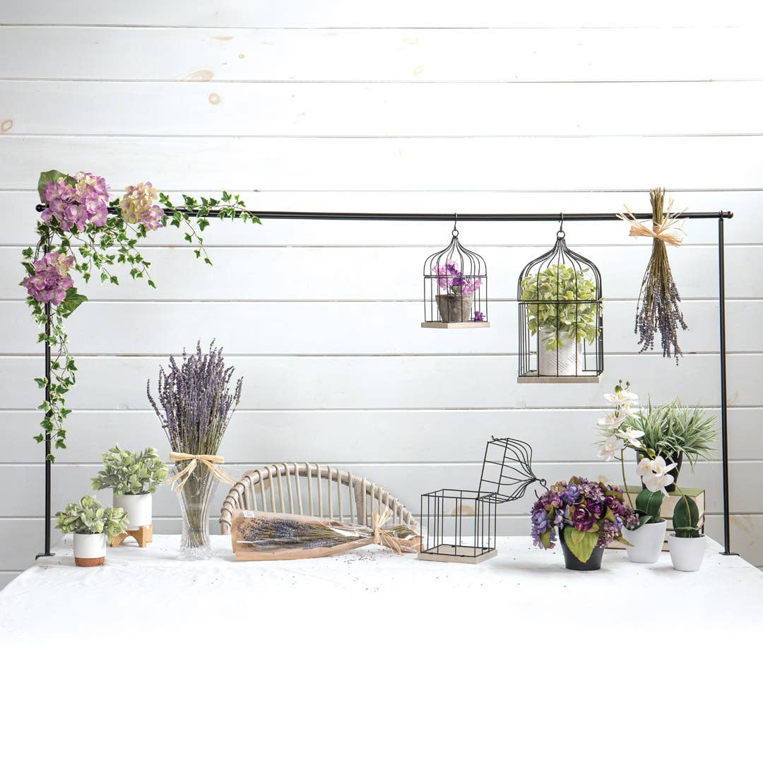 Square Metal With Wood Display
