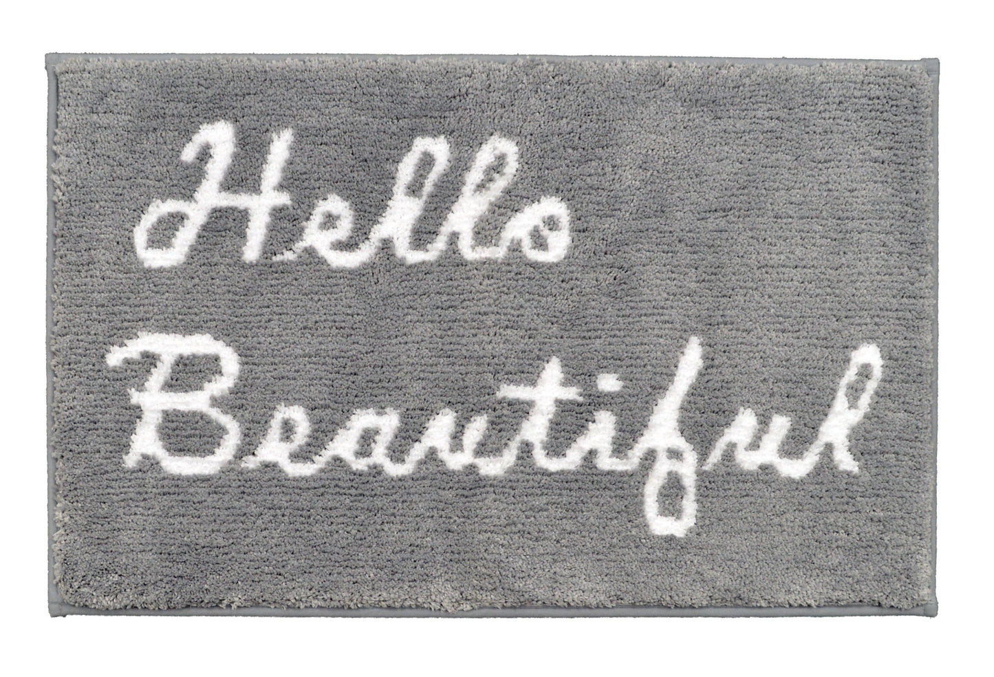 Microfibre Non-Slip Slogan Bath Mat: Hello Beautiful