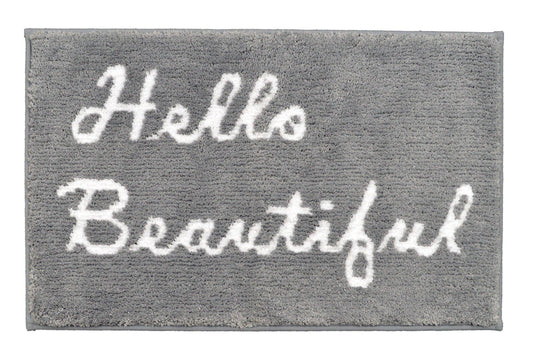 Microfibre Non-Slip Slogan Bath Mat: Hello Beautiful