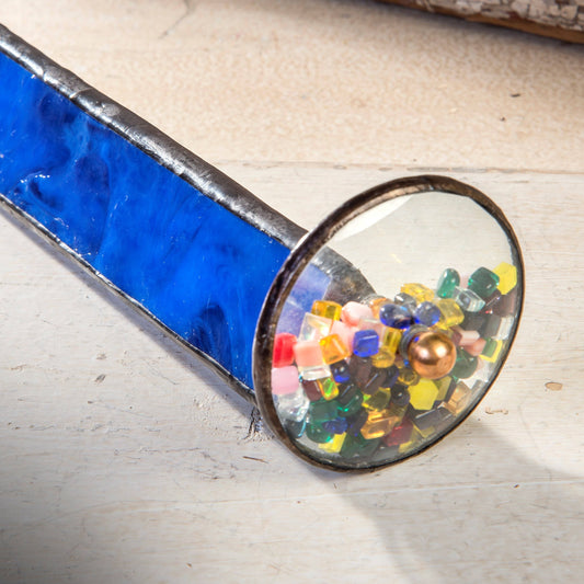 Kaleidoscope Blue Stained Glass Art by J Devlin Kal 103