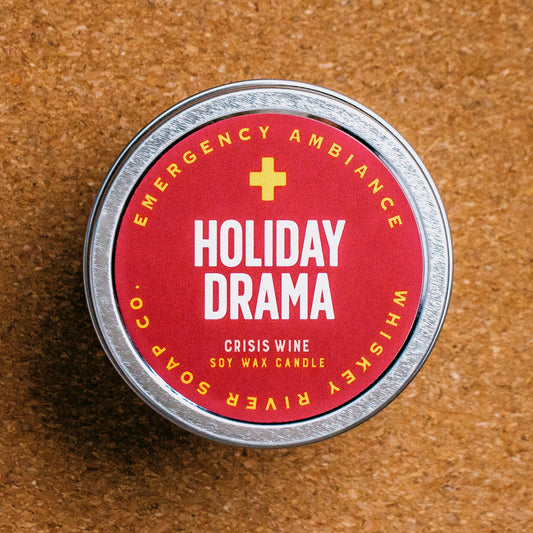 Holiday Drama Travel Tin - HOLIDAY | Funny Christmas Candle