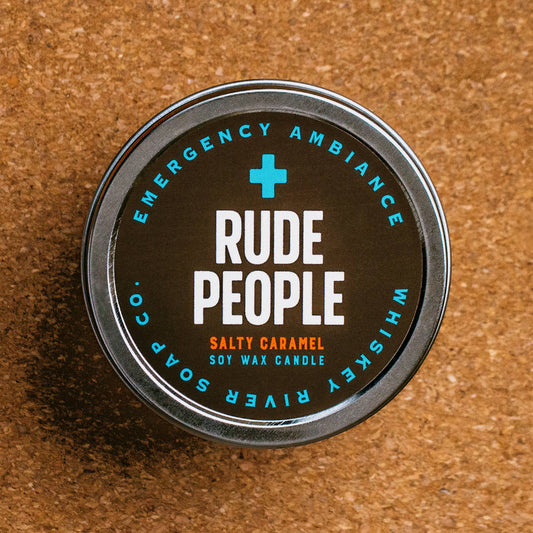 Rude People Emergency Ambiance Travel Tin | Funny Candle