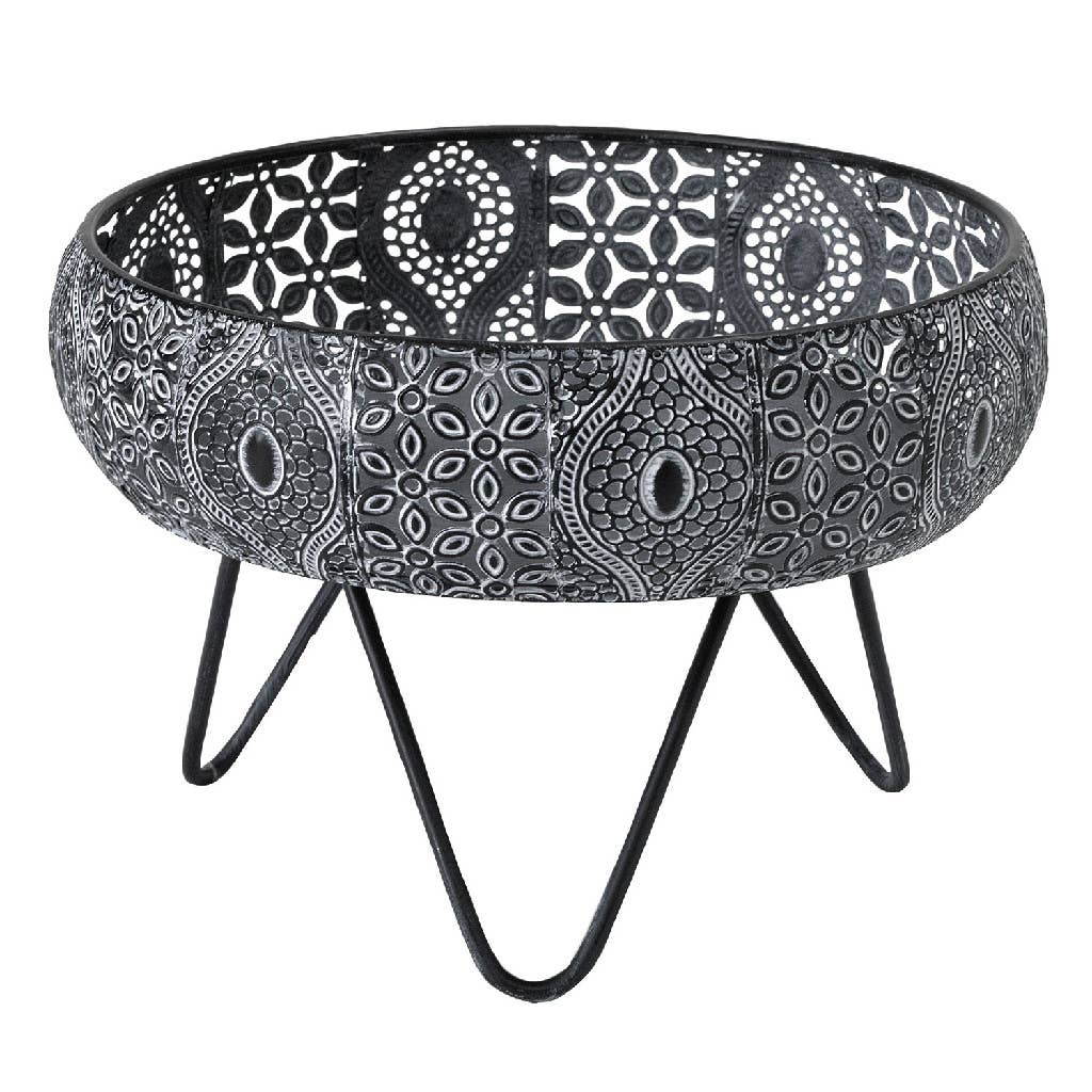 Moroccan Metal Basket Stand S