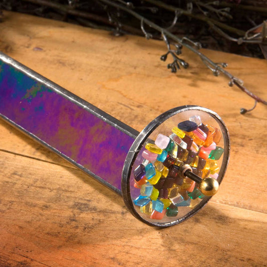 Kaleidoscope Black Iridescent Stained Glass Art Kal 102