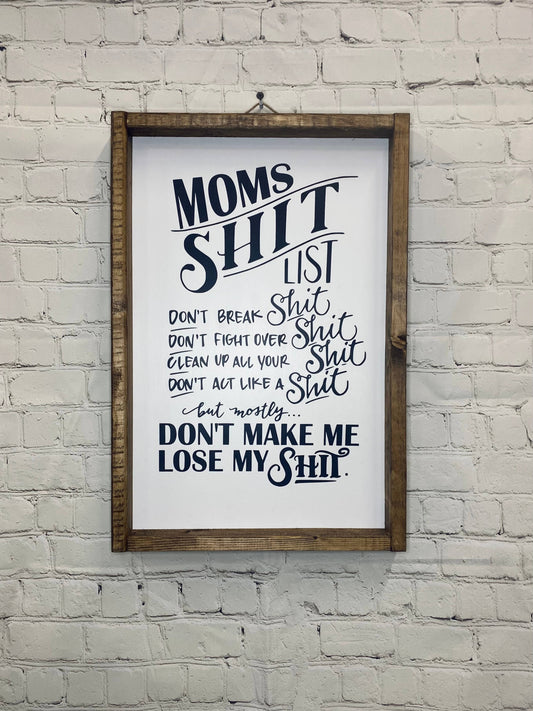 Mom’s List Framed Sign
