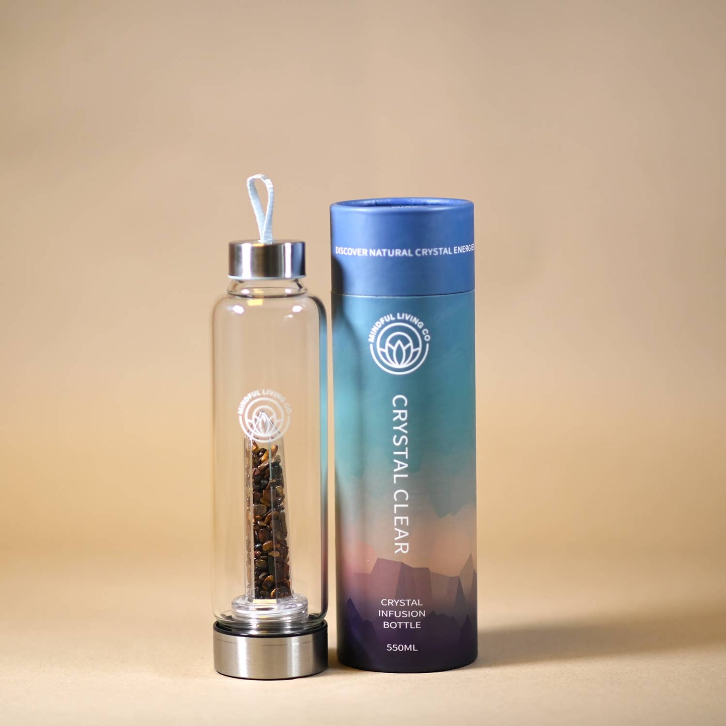 Crystal Clear Water Bottle - Tiger Eye
