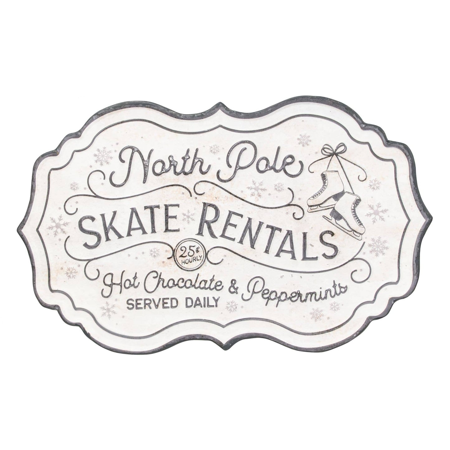 North Pole Skate Rentals Metal Sign