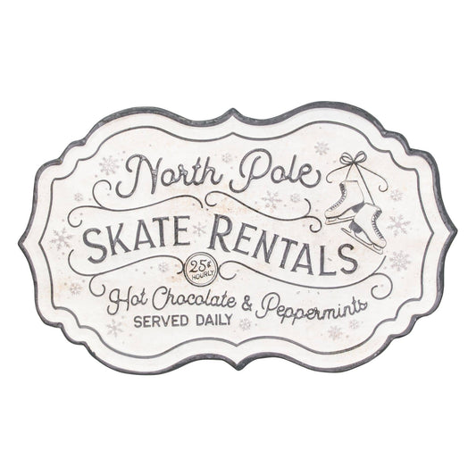 North Pole Skate Rentals Metal Sign