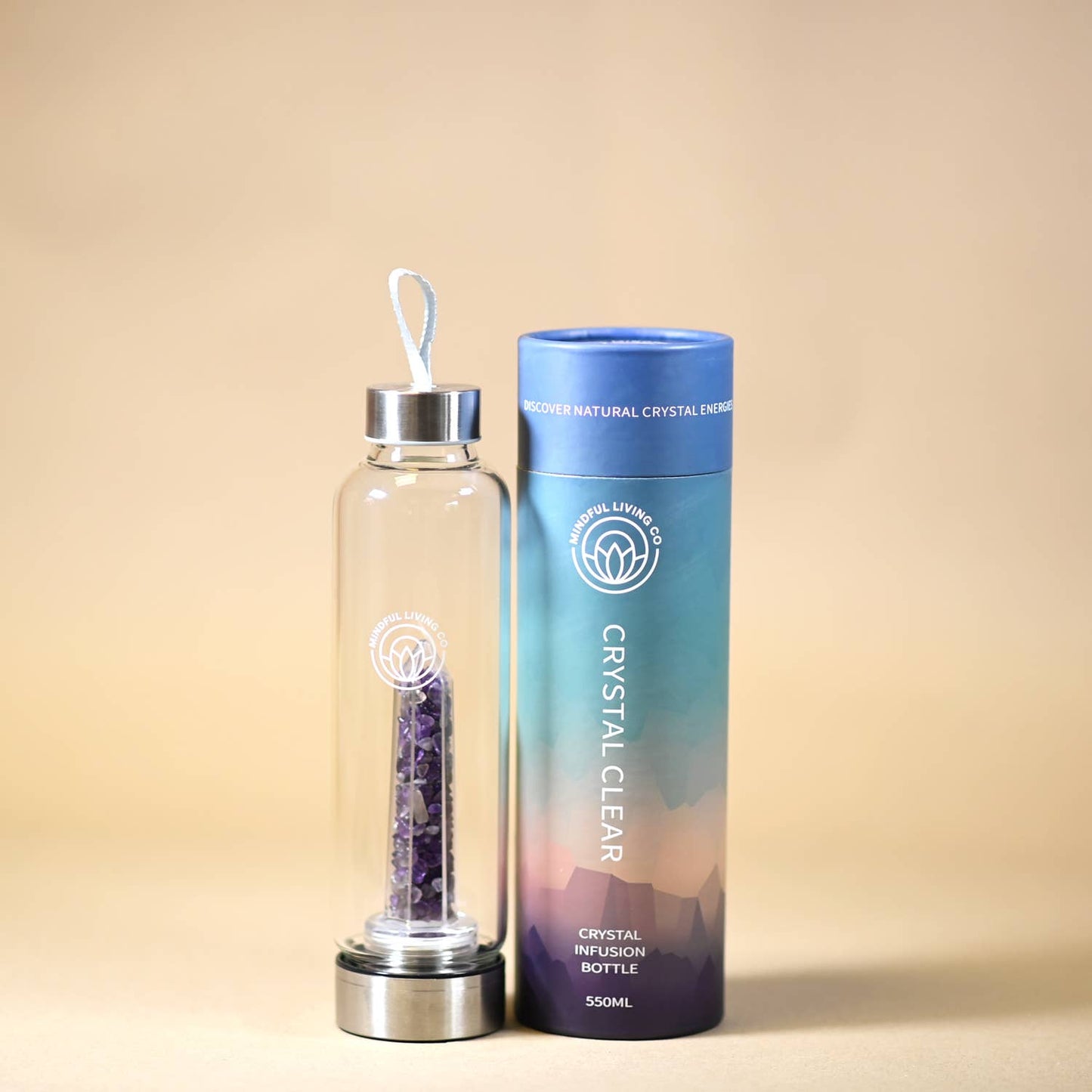 Crystal Clear Water Bottle - Amethyst