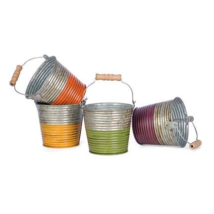 Round Tin Planter