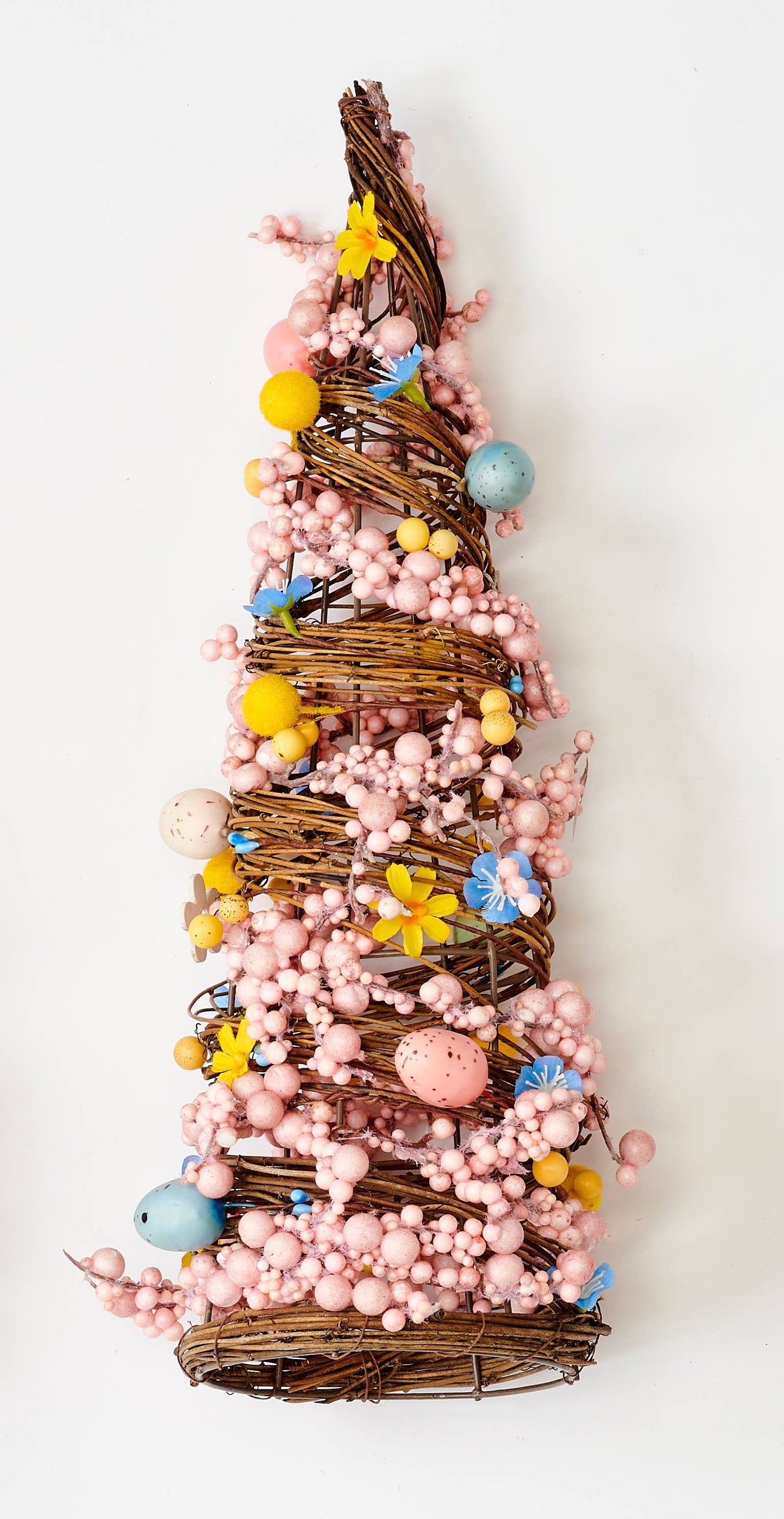 18" Tabletop Twig Tree with Easter Eggs, Berries and Flowers