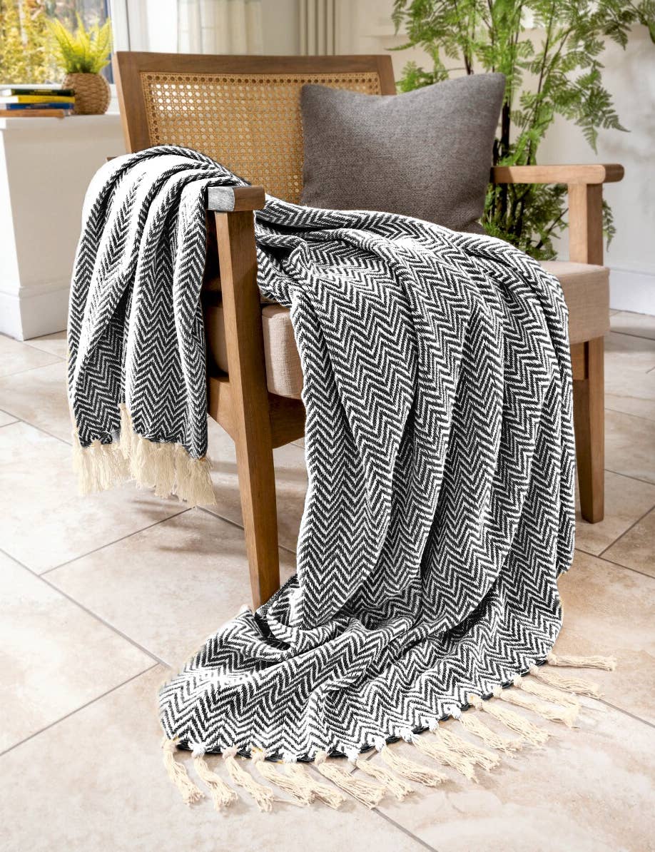 Audley Cotton Chevron Throw