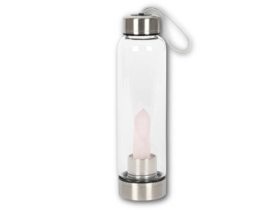 Rose Quartz Purifying Glass Water Bottle