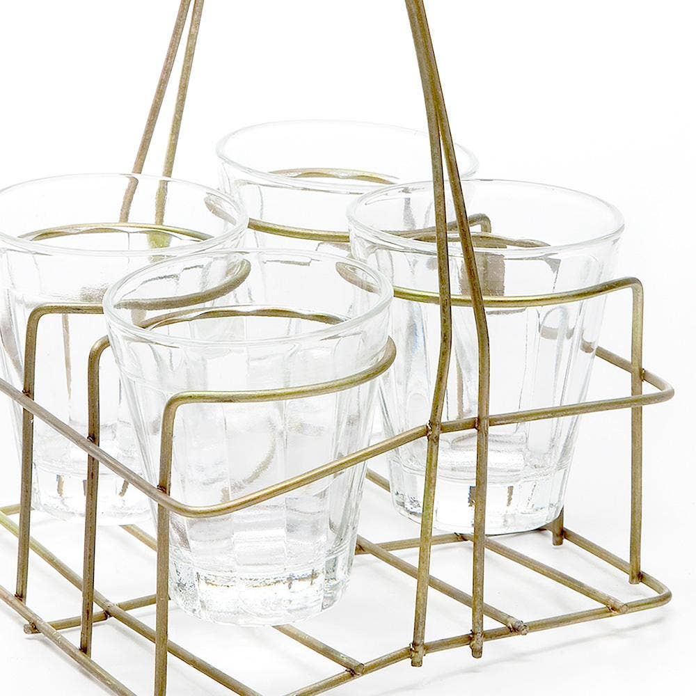 Chai Rack with 4 Small Glasses