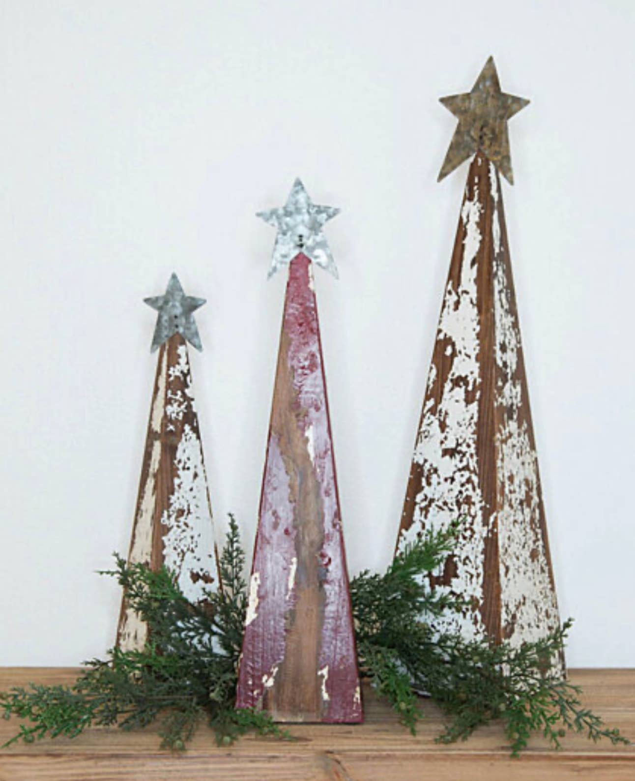Distressed Holiday Trees - EACH