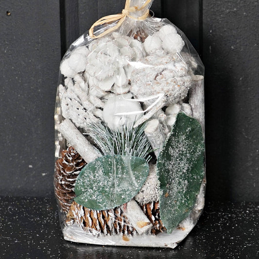 Mix Snowy Pinecone and Leaves Bag