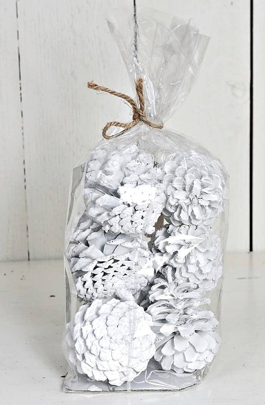 Mix Snowy Jumbo Pinecone Bag-