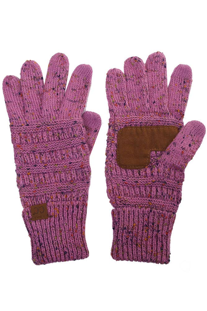 C.C Cable Confetti Smart Tip Gloves: Purple