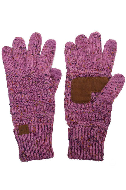 C.C Cable Confetti Smart Tip Gloves: Oatmeal