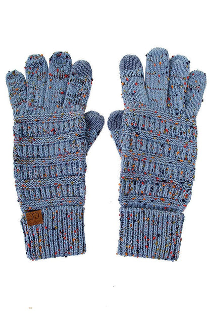 C.C Cable Confetti Smart Tip Gloves: Mauve