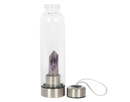 Amethyst Purifying Glass Water Bottle