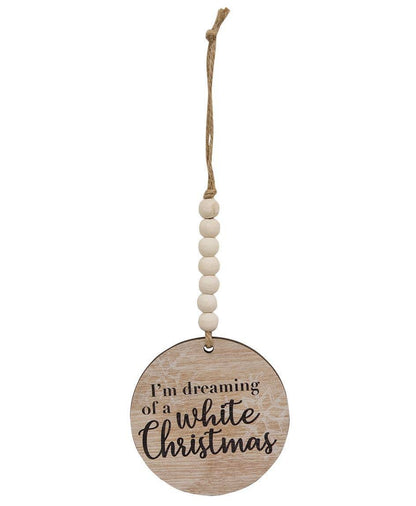 Beaded Snowflake Sayings Christmas Ornament, 3 Assorted