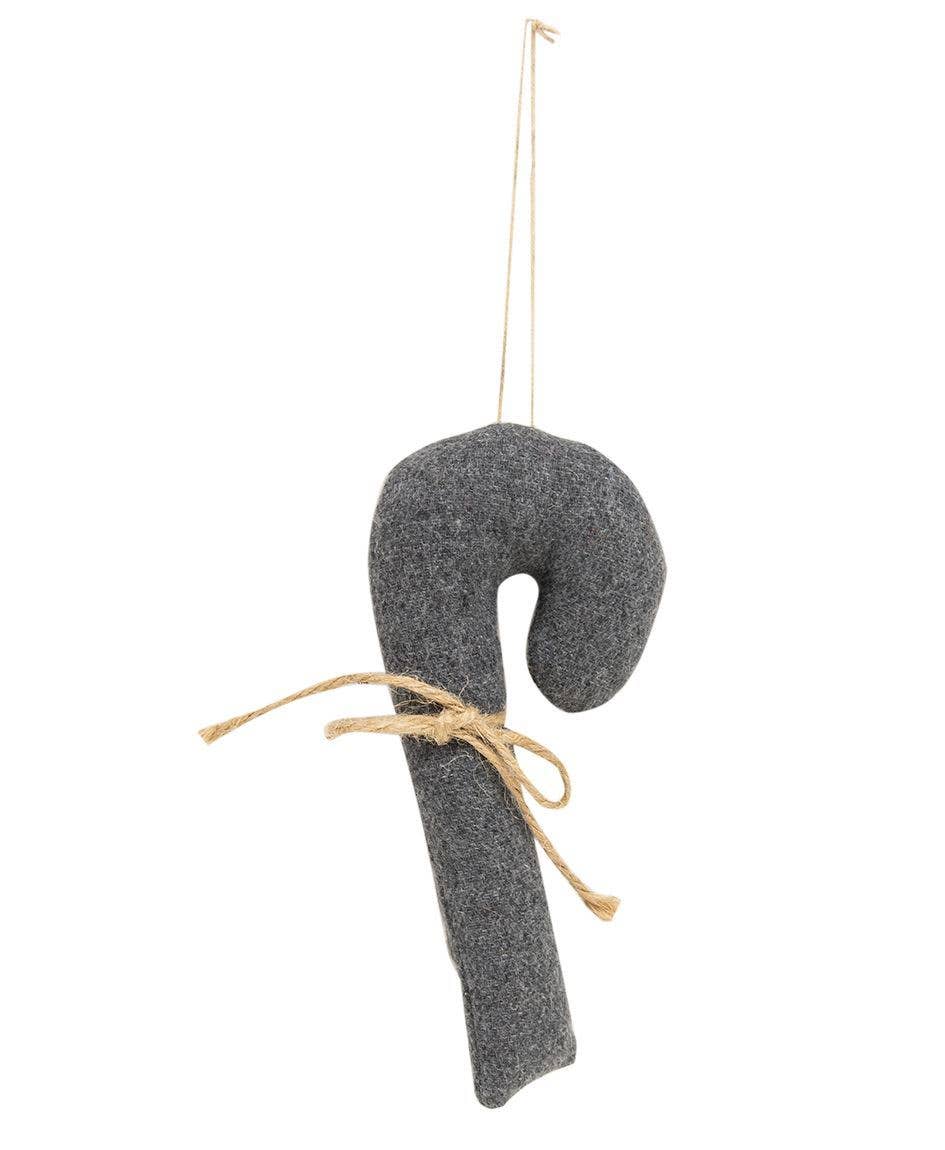 Christmas Plaid Fabric Candy Cane Ornament, 3 Assorted