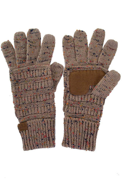 C.C Cable Confetti Smart Tip Gloves: Mauve