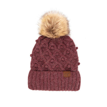 C.C Bobble Beanie Hat: City Gray