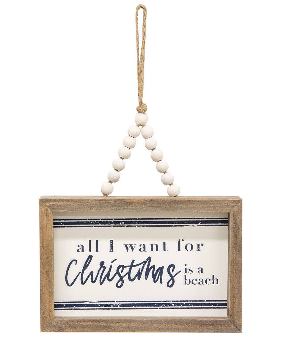 All I Want For Christmas Beaded Sign, 3 Assorted
