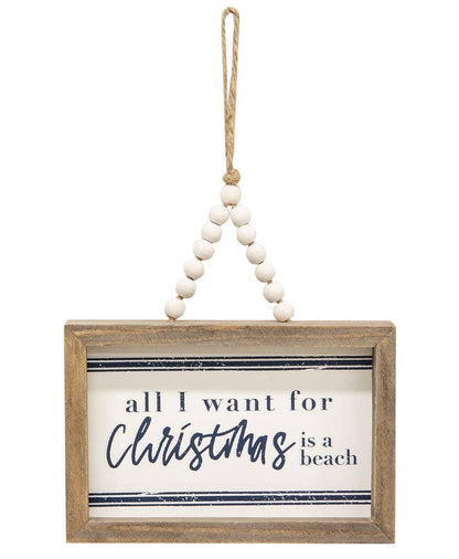 All I Want For Christmas Beaded Sign, 3 Assorted