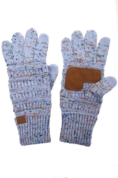 C.C Cable Confetti Smart Tip Gloves: Mint