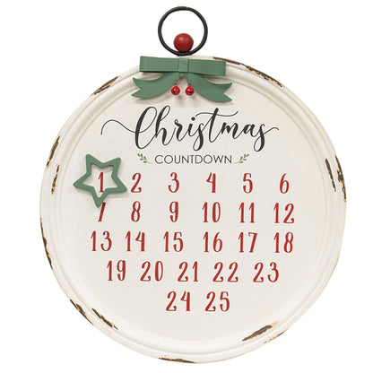 Distressed Christmas Bulb Countdown Calendar w/Star Magnet