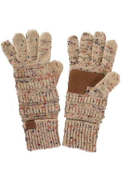 C.C Cable Confetti Smart Tip Gloves: Mauve